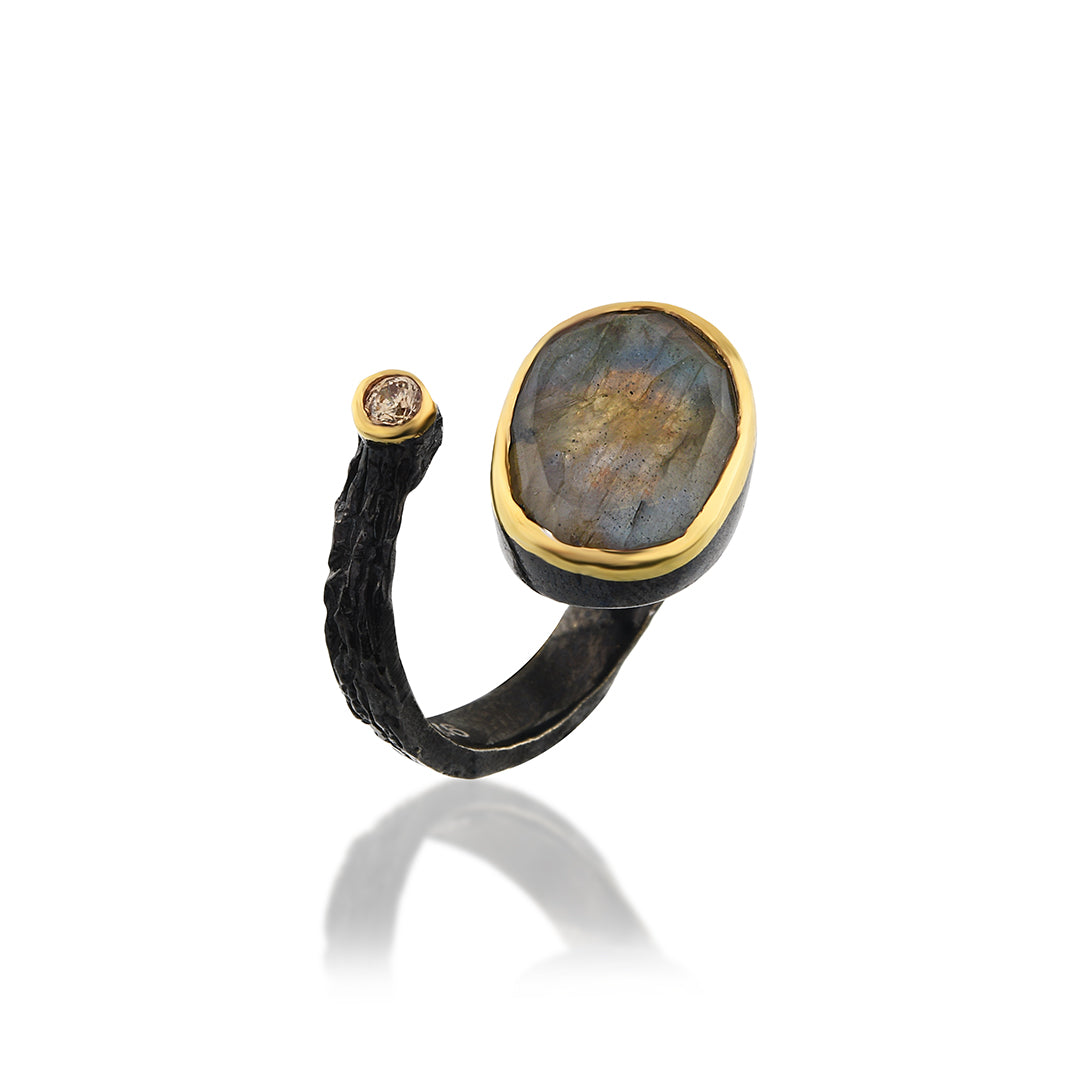 Adjustable Labradorite Ring