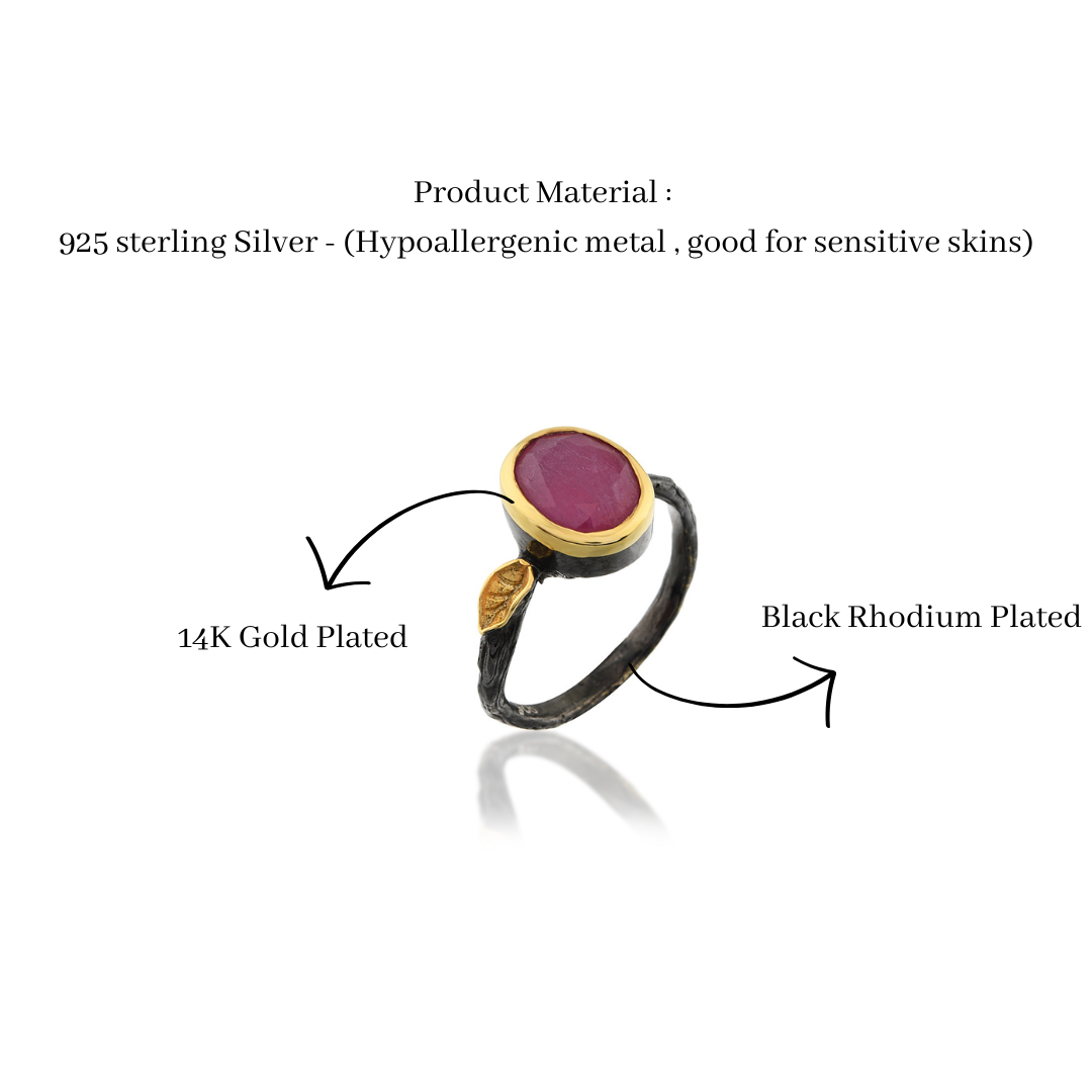 Nature Inspire Ruby Ring