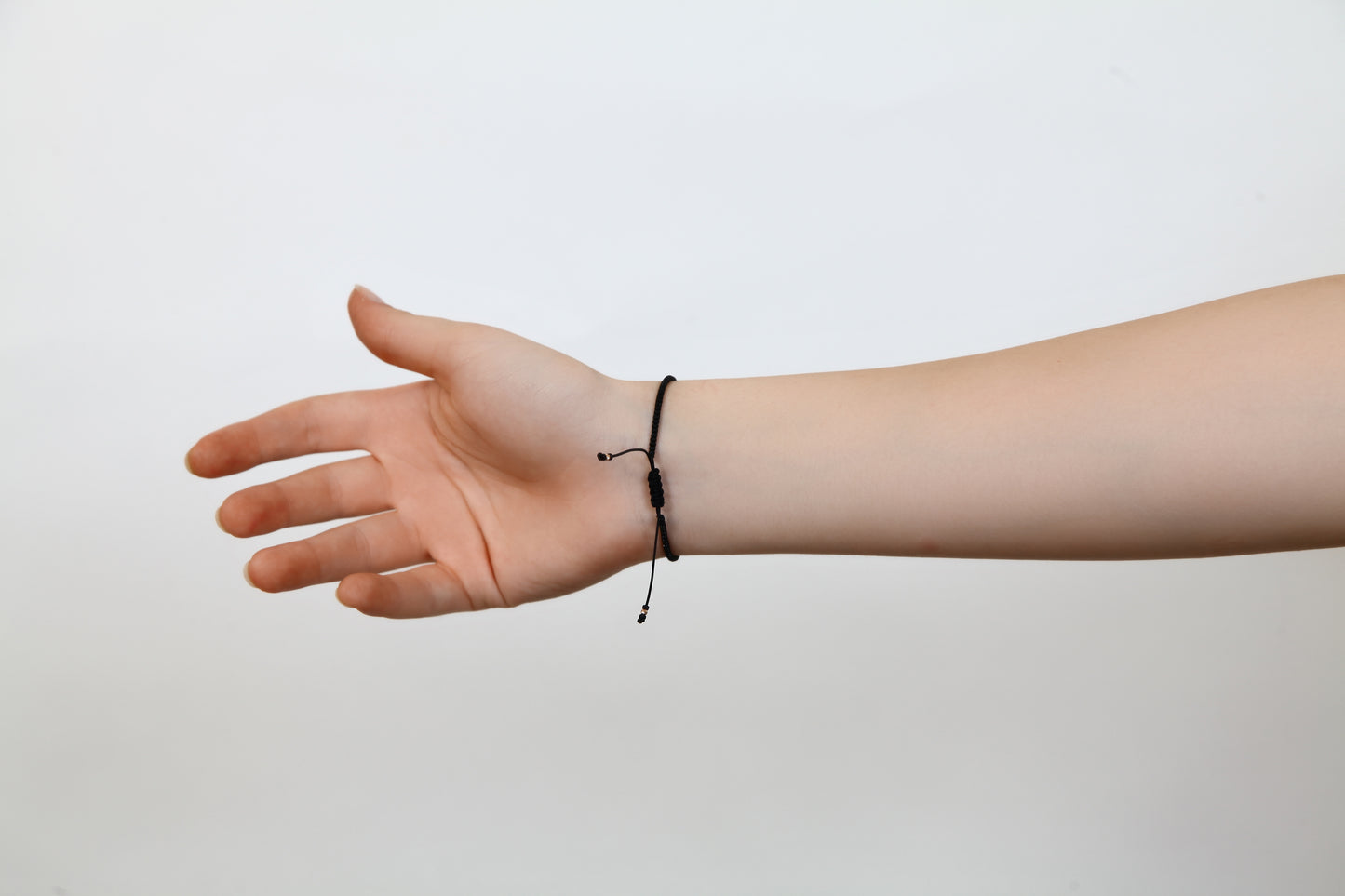 Black String Bracelet with 14K Solid Gold Balls