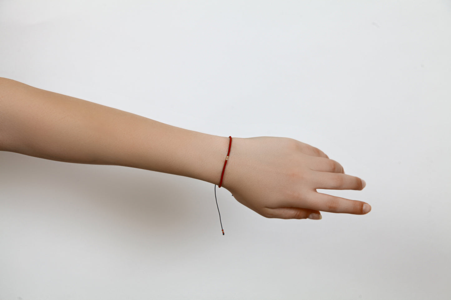 Red String Bracelet with 14K Solid Gold Balls