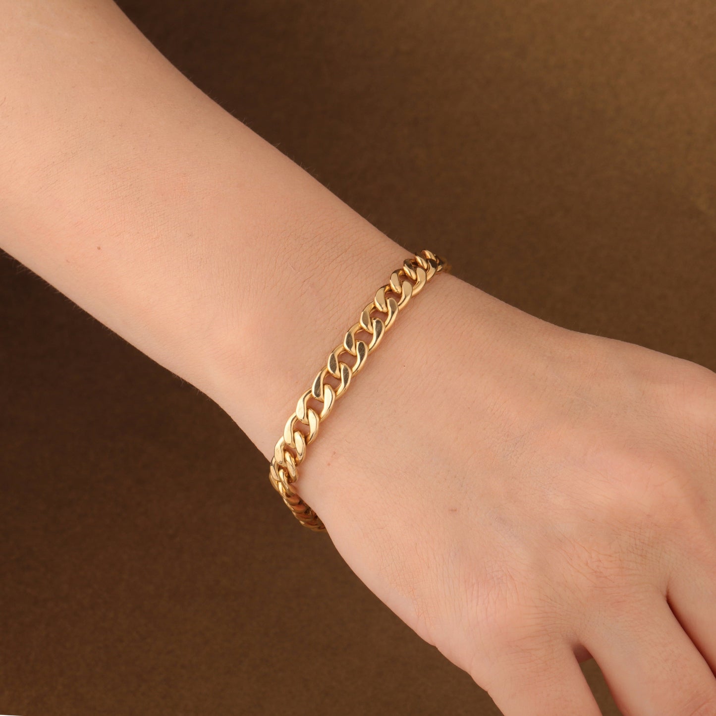 Thick Gold-plated Curb Chain Bracelet