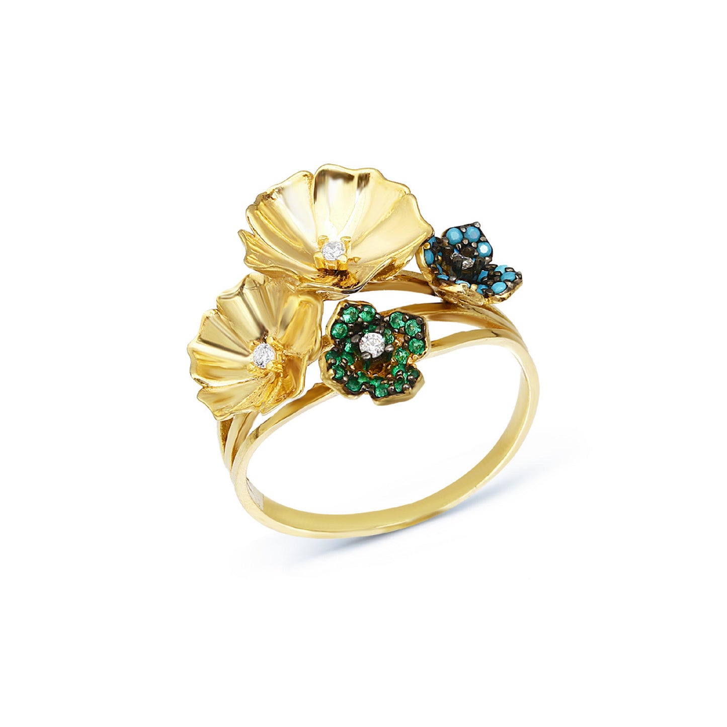 Floral gold plated Ring