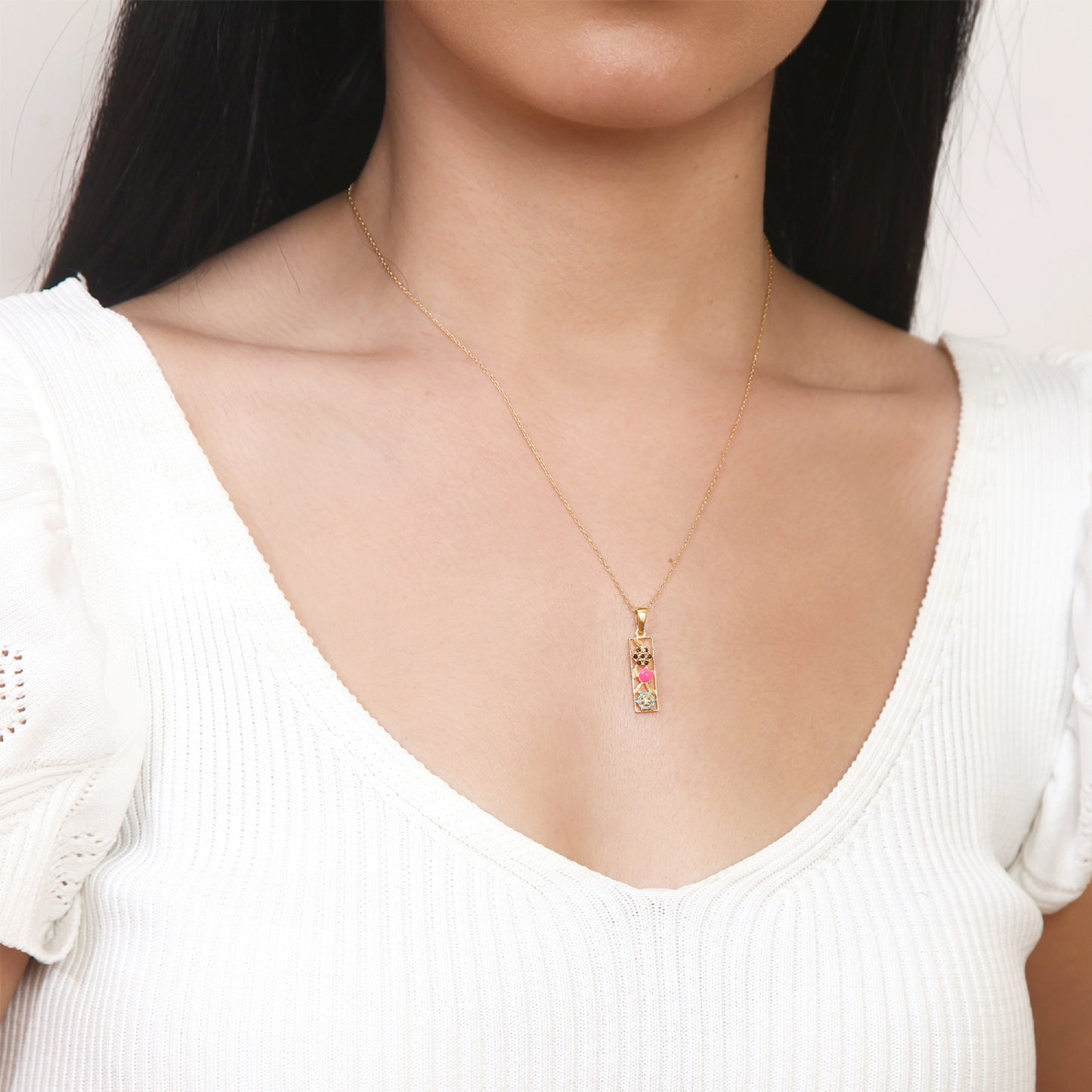 Floral "I" Letter Necklace