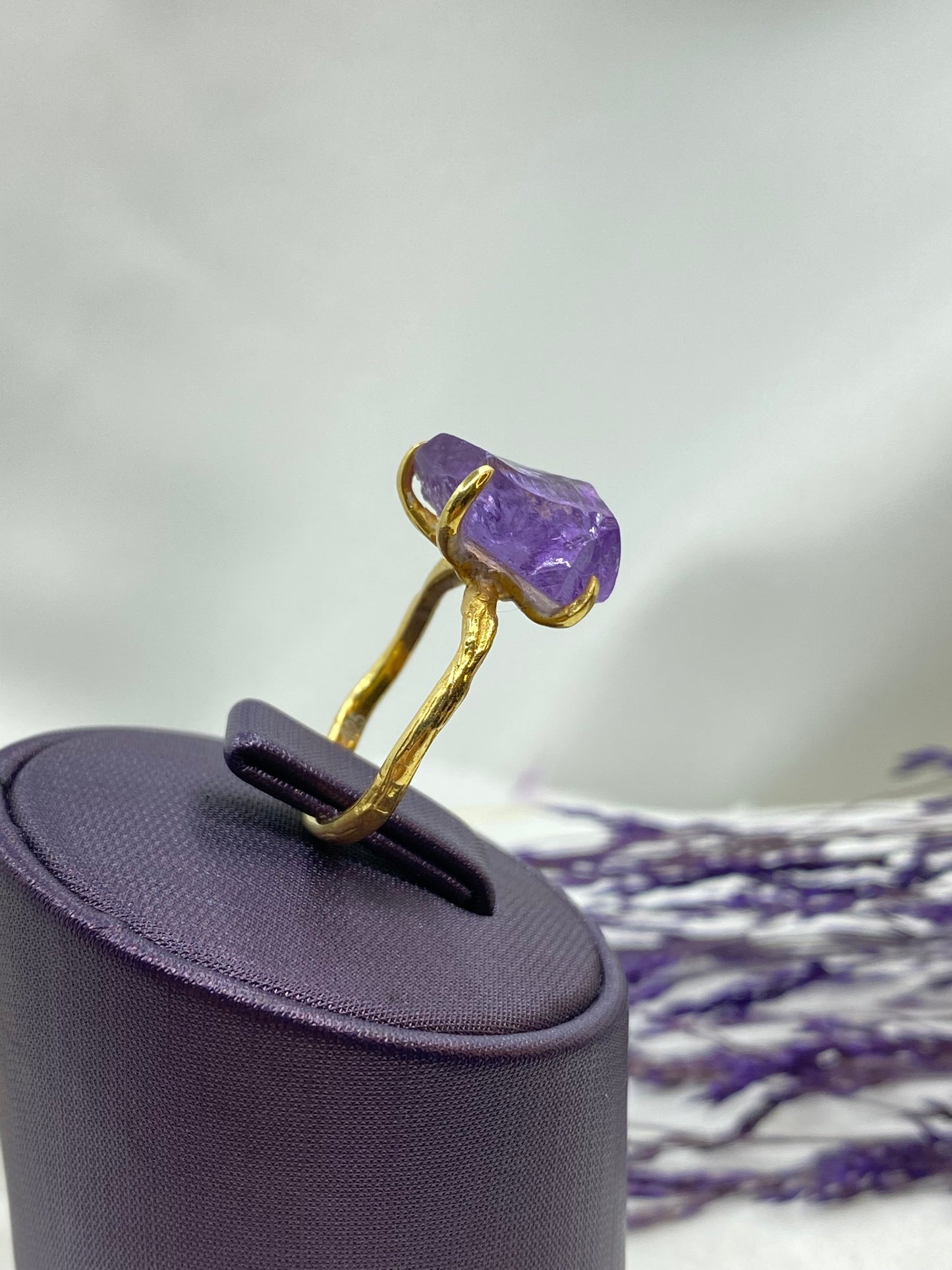 Rough Amethyst Ring