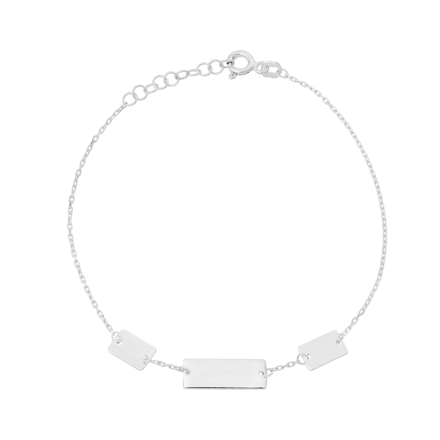 Silver Bar Rectangle Jewelry Set