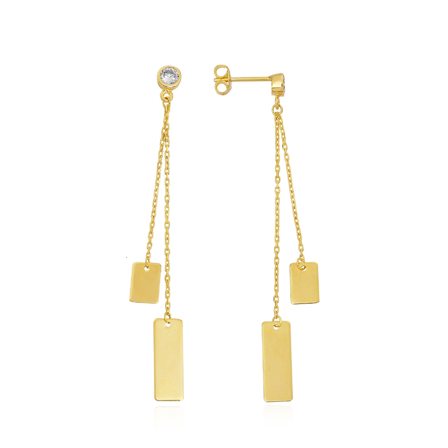 Silver Bar Rectangle Jewelry Set