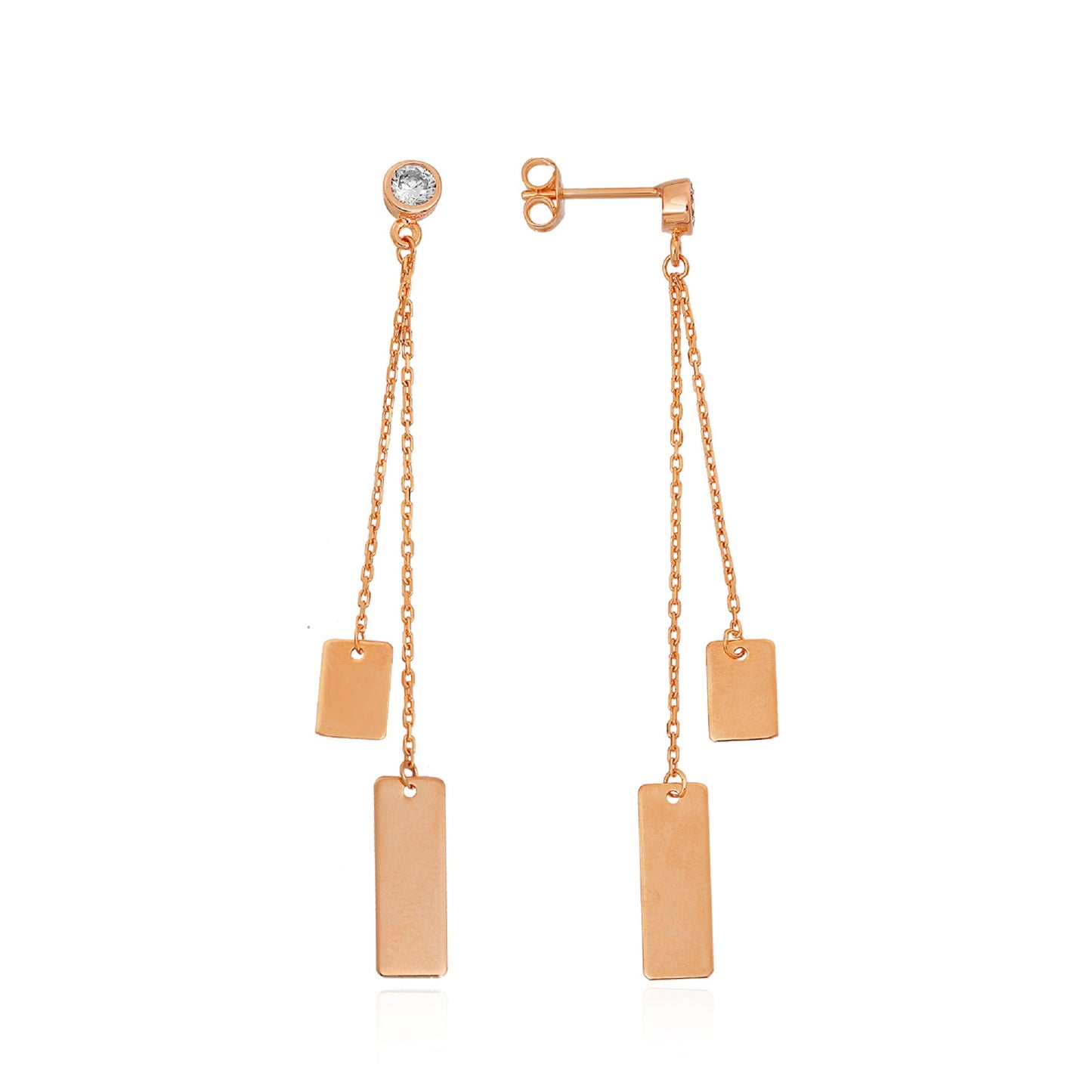 Silver Bar Rectangle Jewelry Set