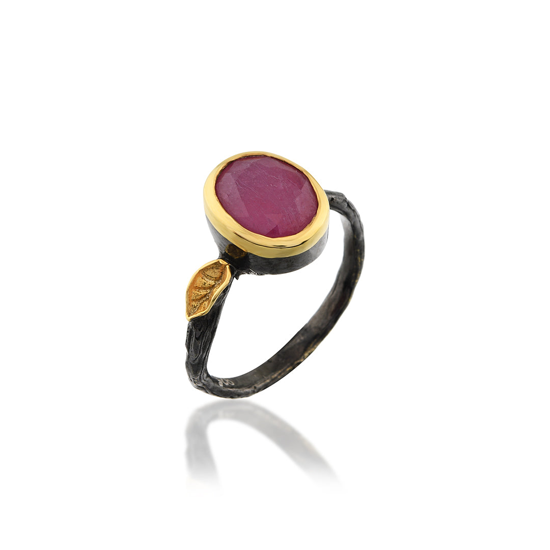 Nature Inspire Ruby Ring