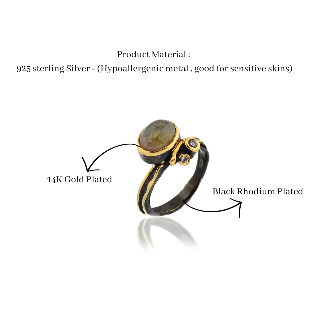 Handmade Vintage Style Tourmaline Ring