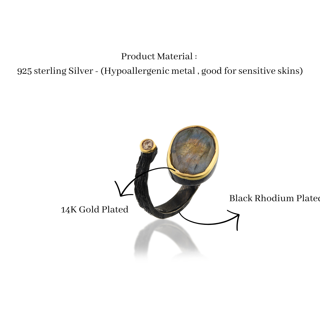 Adjustable Labradorite Ring
