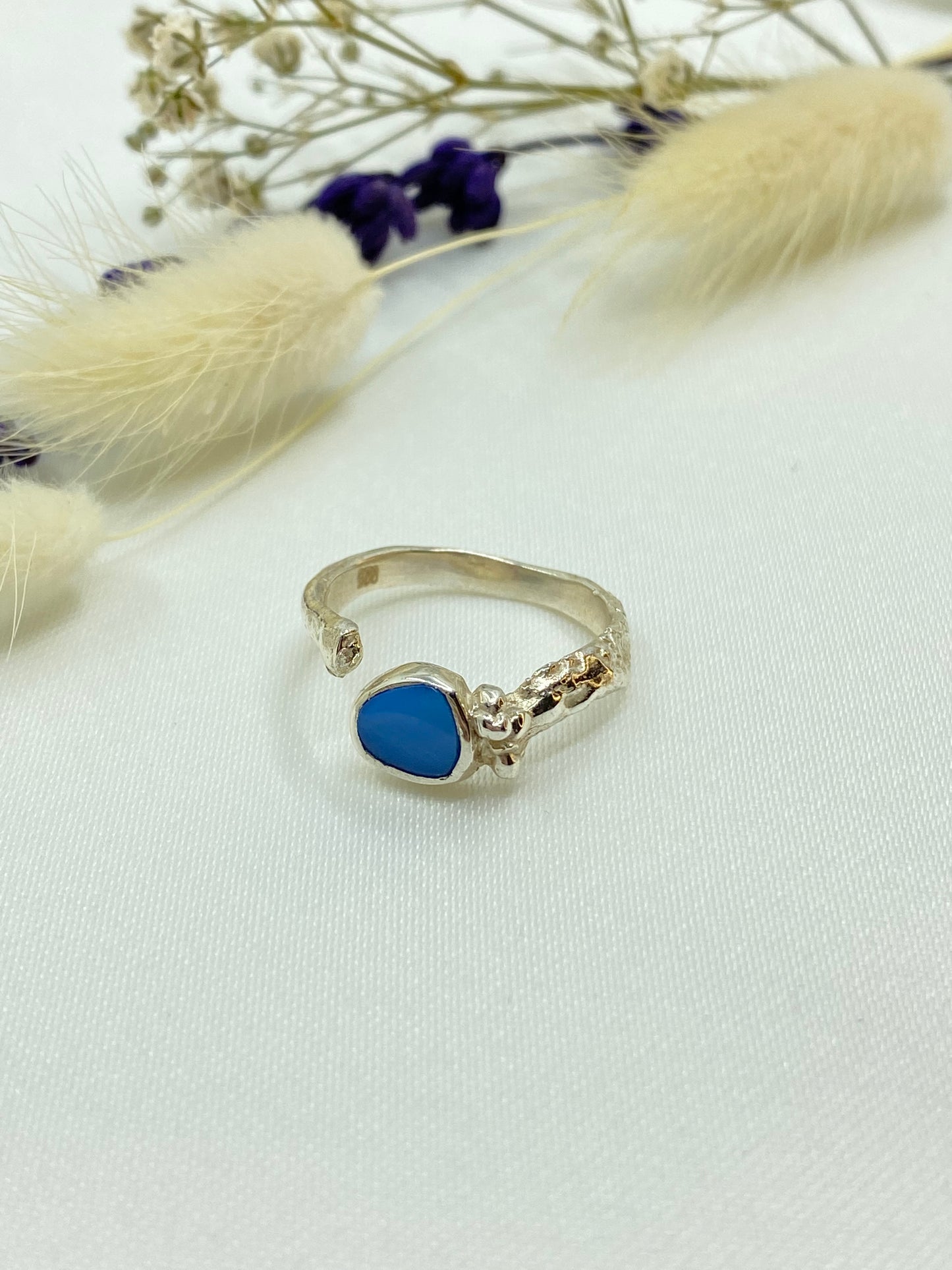 Blue  Genuine Australian Opal Ring