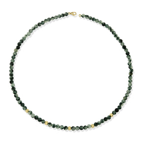 Jade Gemstone Choker with Gold balls
