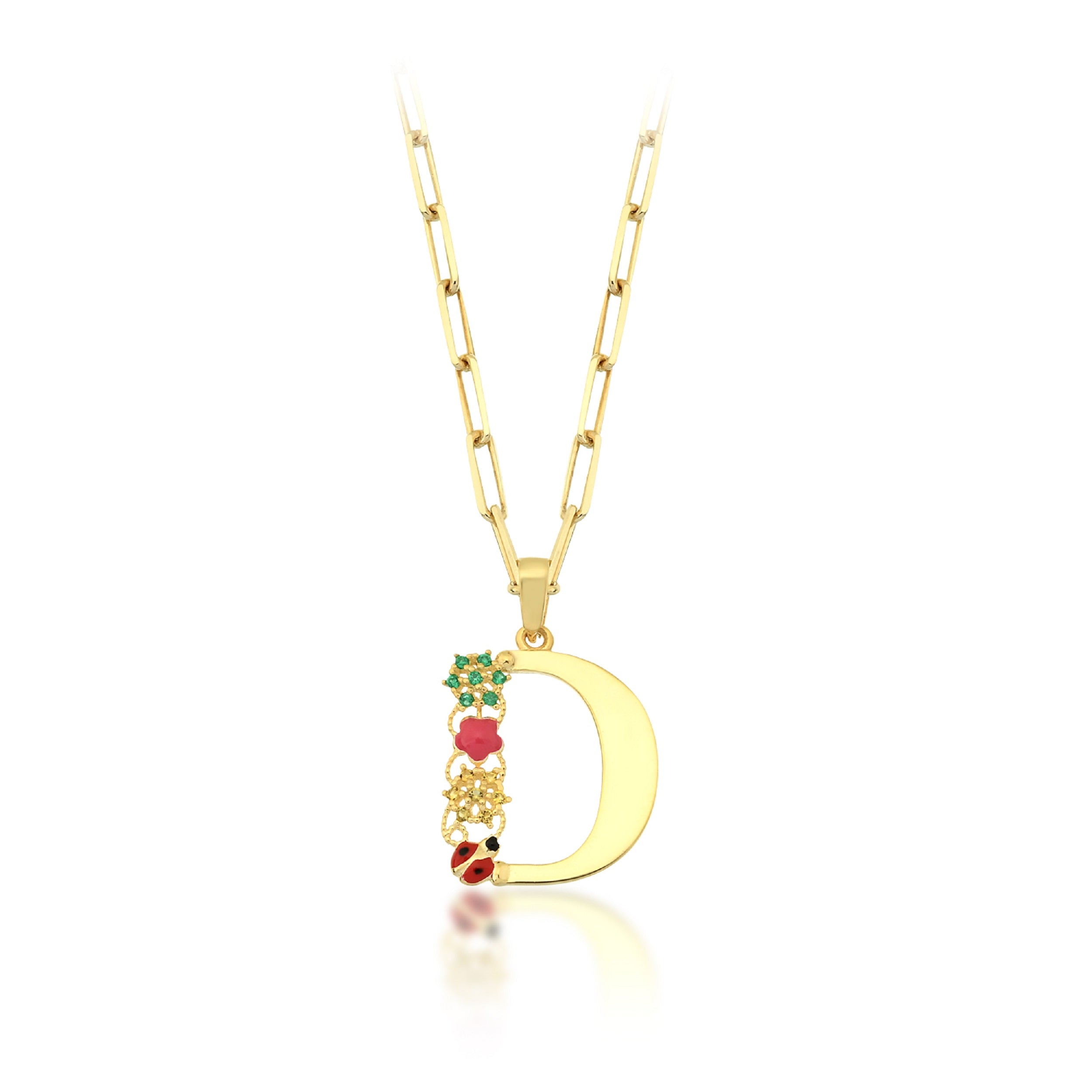 D Letter silver pendant
