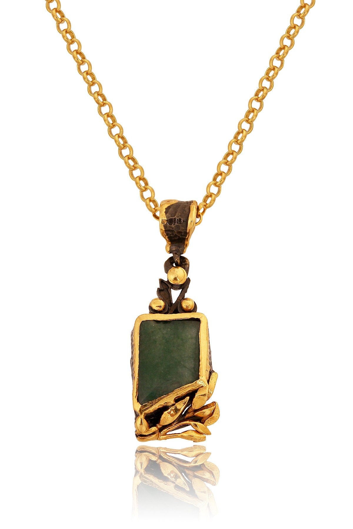 Unique Emerald Necklace- 925 Sterling Silver