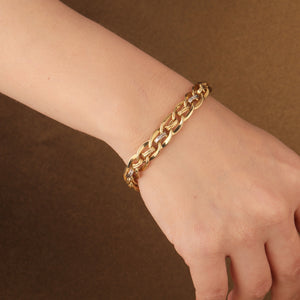 Gold-plated Intertwined Chain Bracelet